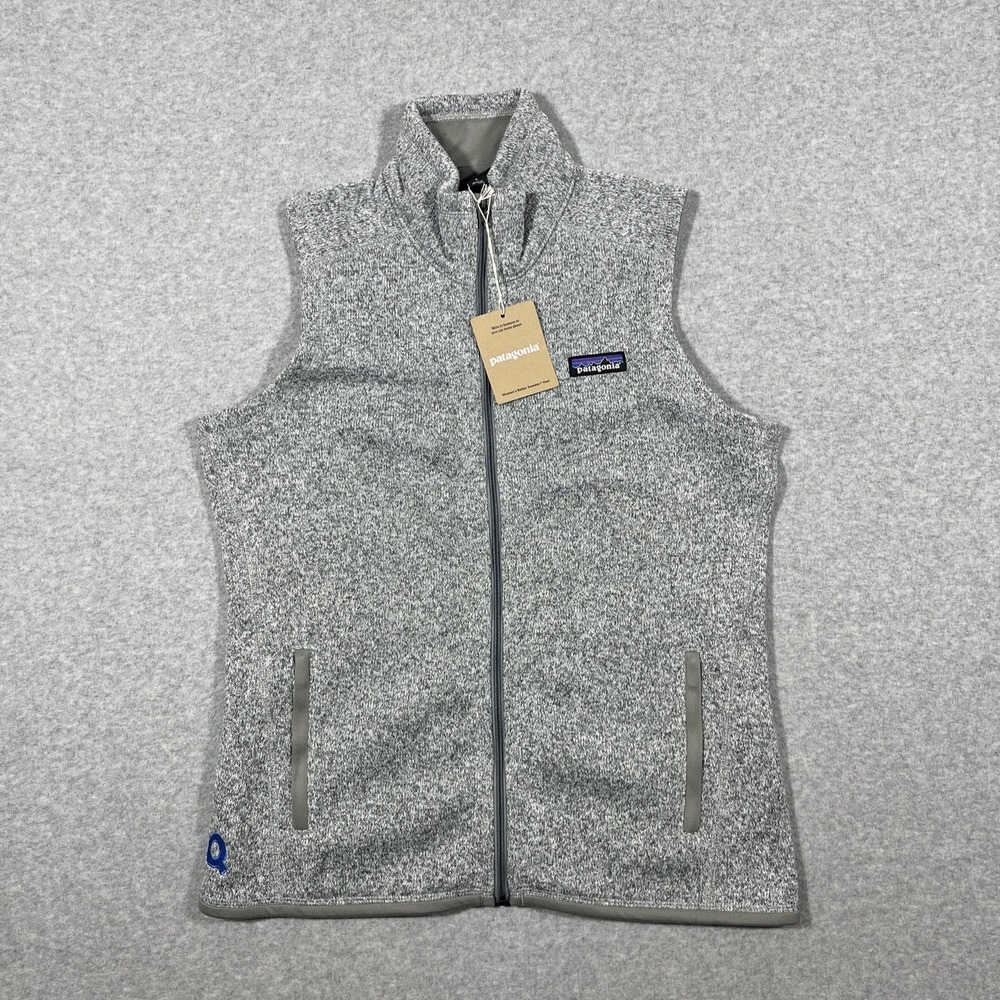 NWT Patagonia Women Sz S Birch White Vest Better Sweater Fleece Full Zip *LOGO